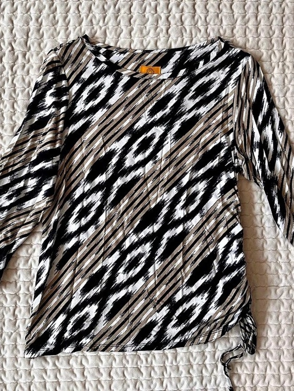 Ruby Rd. Abstract Print Tunic Black & White Size PS